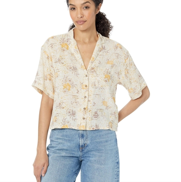 Prana Tops - Prana Women's XS Iguala Golden Hour Escape Button Short Sleeve Shirt New.